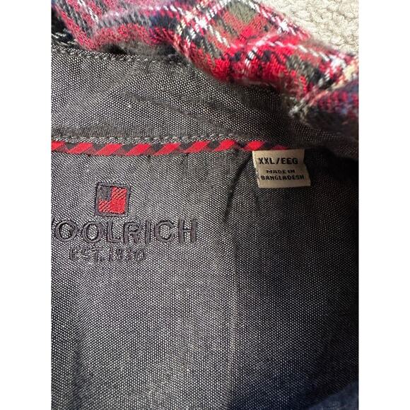 Woolrich Mens Size XXL Ultimate Flannel Long Sleeve Red Grey Plaid Button Up - Picture 3 of 6
